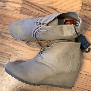 Tan wedge booties size 11